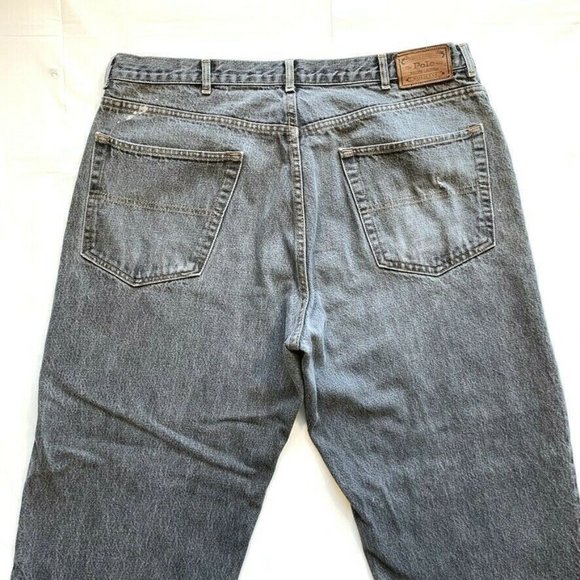 Vintage Polo Ralph Lauren Jeans‎ Mens 38x30 (38x28) USA Made Loose Black Denim - Picture 7 of 12
